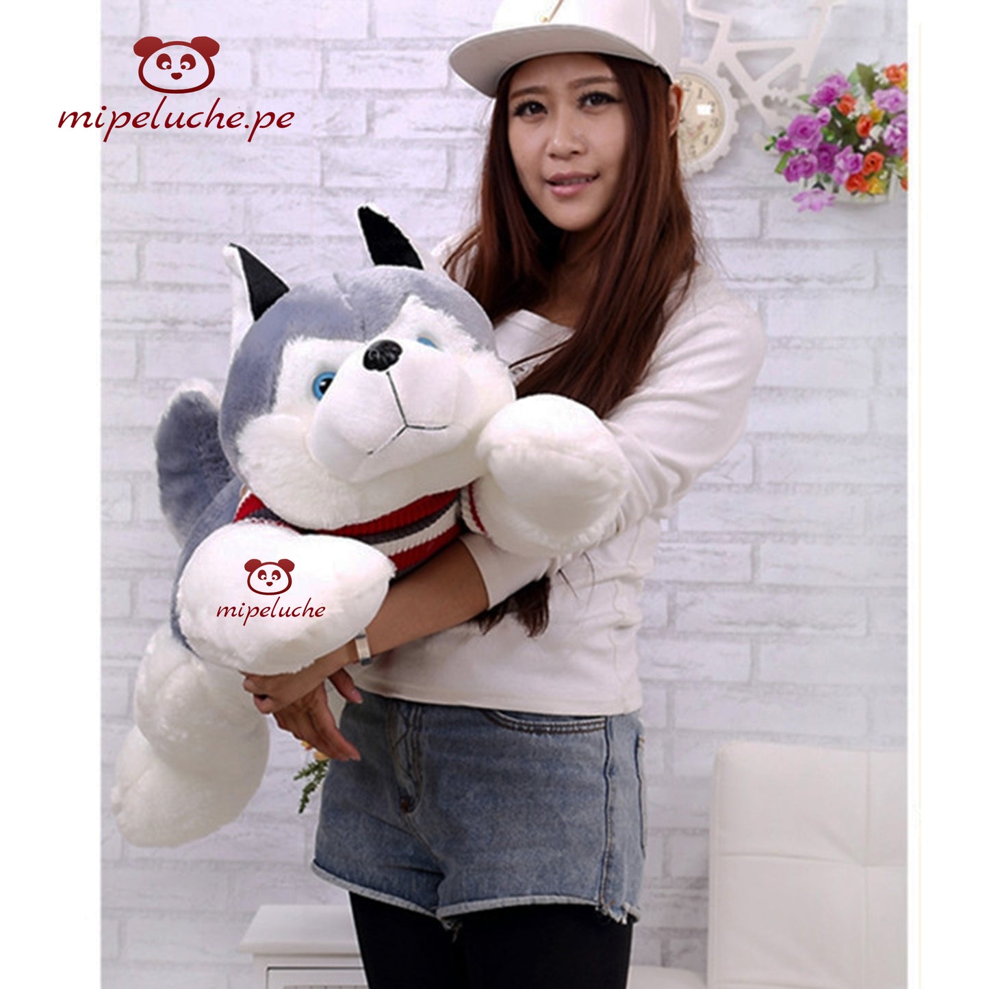 perrito perro peluche gigante grande almohada cojin cachorro cachorrito husky siberiano felpa tienda de regalo original lima peru perú envios delivery enamorados san valentin cumpleaños dia de la madre