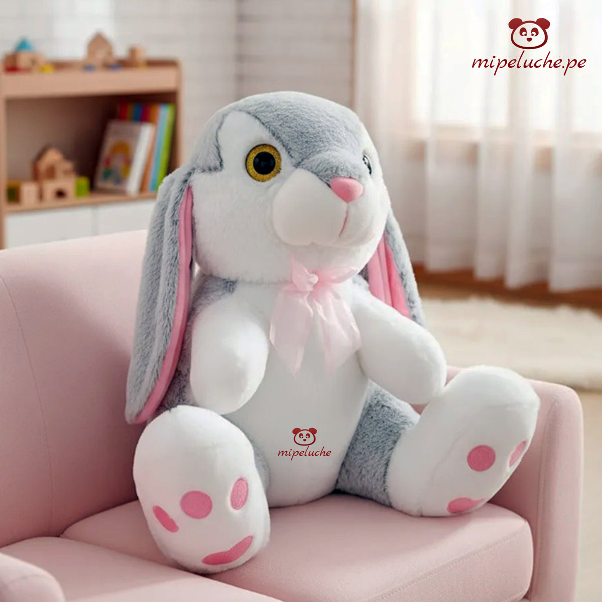 conejo coneja conejita suave peluche felpa juguete con chompa muñeca orejas largas lima peru perú barato envío a domicilio juguete tienda de regalos niños dia de la madre san valentin enamorados cumpleaños