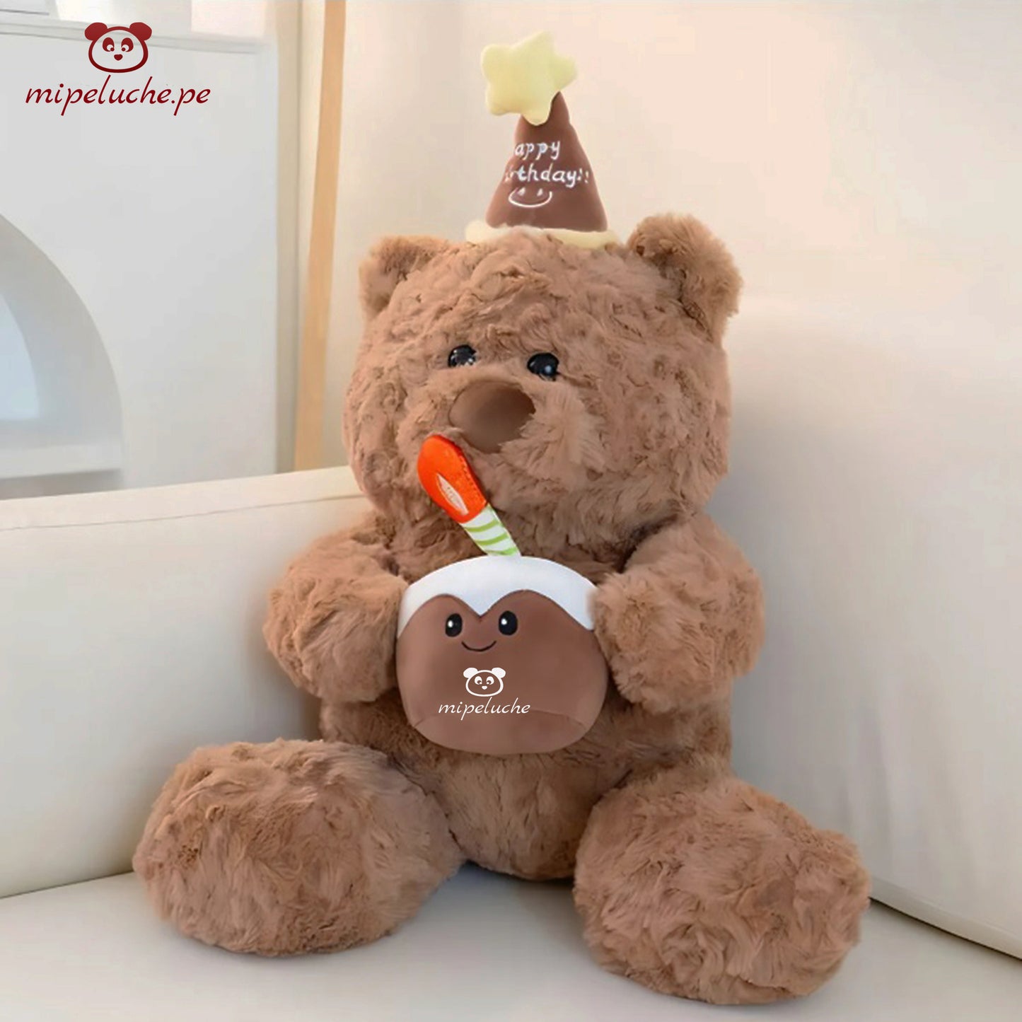 Oso Cumpleañero Peluche De 55 Cm Con Tortita