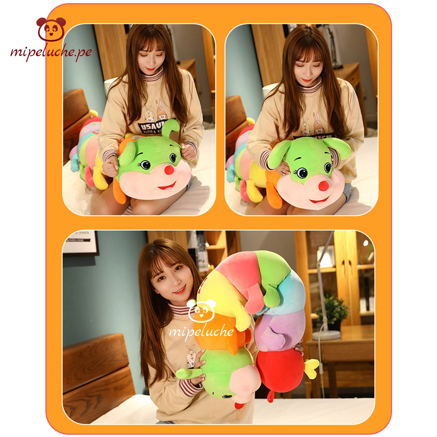 gusano oruga kawai gusanito peluche felpa tienda de regalo mipeluche original lima peru perú envios delivery enamorados san valentin dia de la madre niños cumpleaños