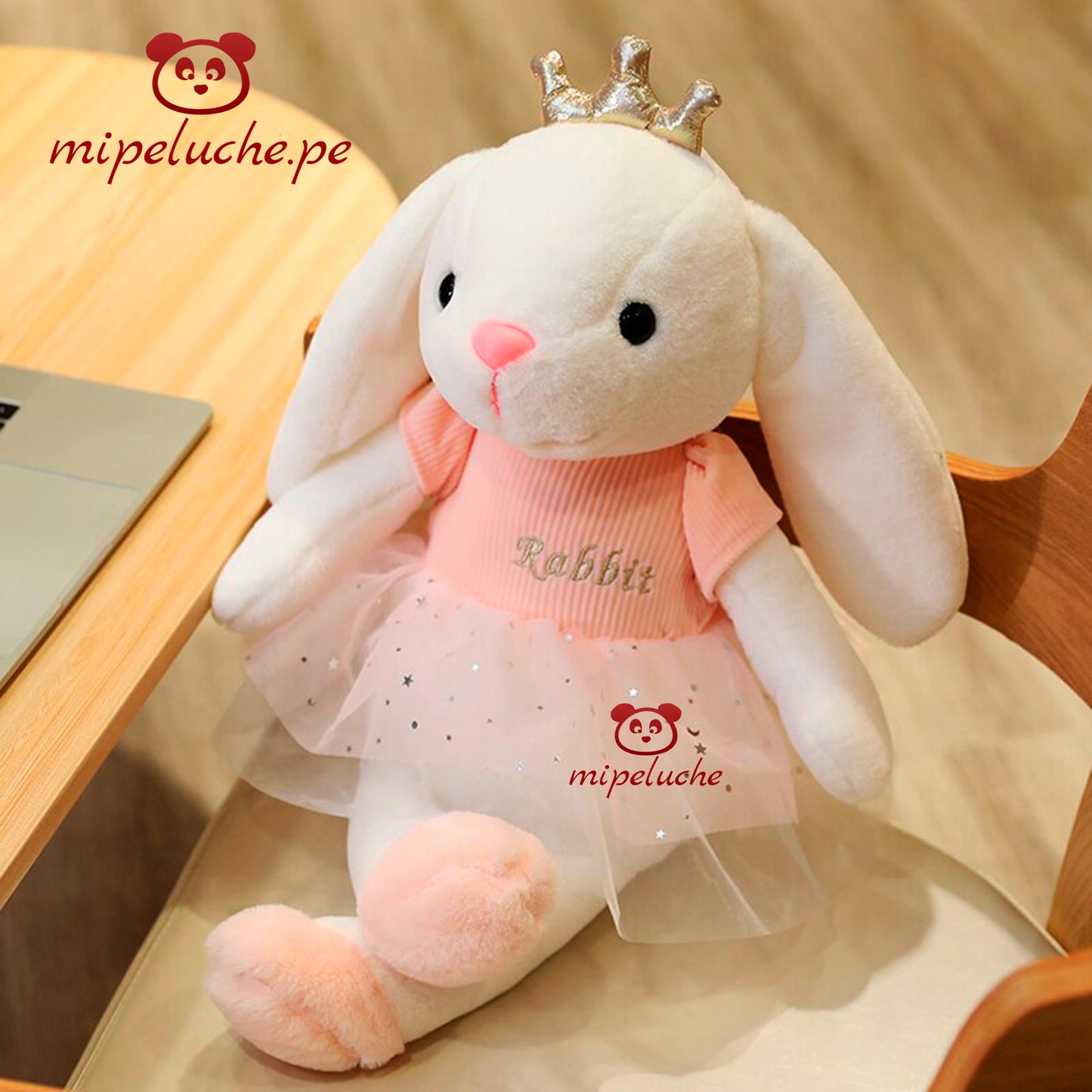 conejo coneja conejita suave peluche felpa juguete con chompa muñeca orejas largas lima peru perú barato envío a domicilio juguete tienda de regalos niños dia de la madre san valentin enamorados cumpleaños