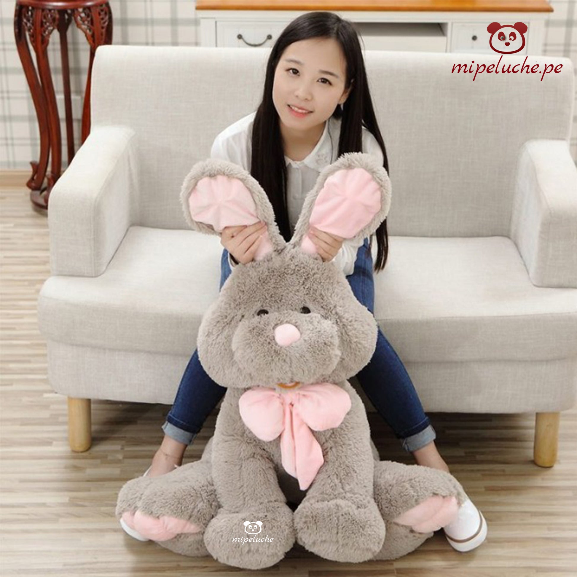 conejo coneja conejita grande gigante suave peluche felpa juguete muñeca orejas largas lima peru perú barato envío a domicilio juguete tienda de regalos niños dia de la madre san valentin enamorados cumpleaños
