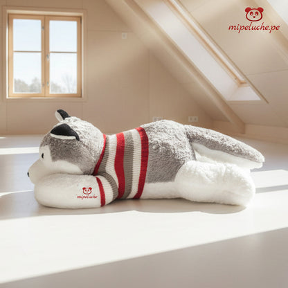 perrito perro peluche gigante grande almohada cojin cachorro cachorrito husky siberiano felpa tienda de regalo original lima peru perú envios delivery enamorados san valentin cumpleaños dia de la madre