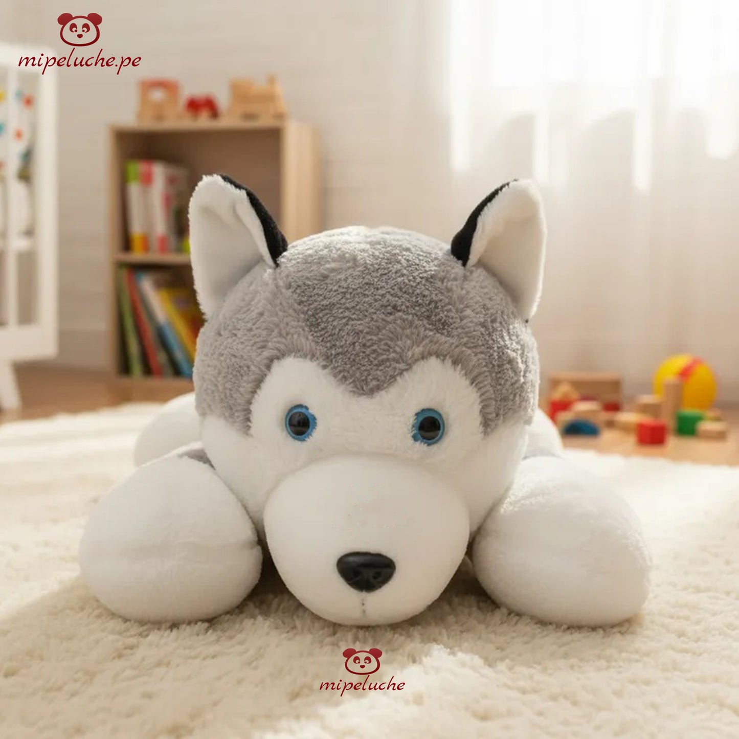 perrito perro peluche gigante grande almohada cojin cachorro cachorrito husky siberiano felpa tienda de regalo original lima peru perú envios delivery enamorados san valentin cumpleaños dia de la madre