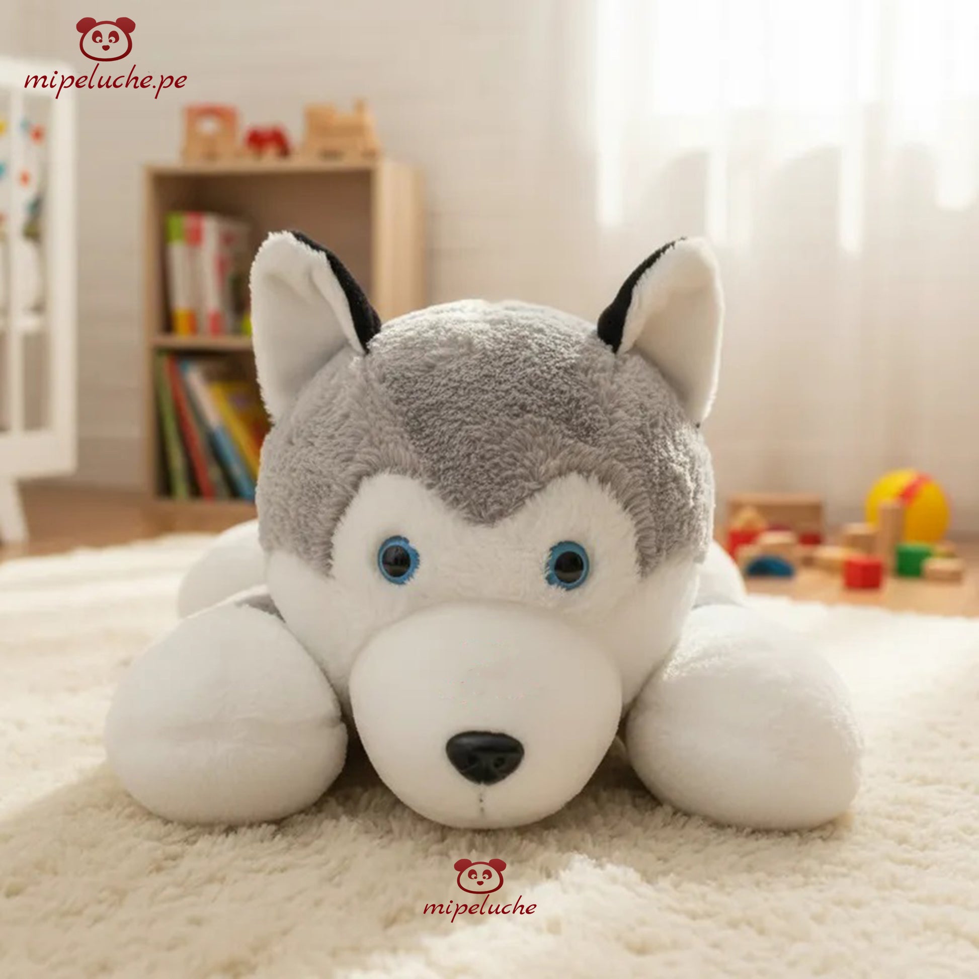 perrito perro peluche gigante grande almohada cojin cachorro cachorrito husky siberiano felpa tienda de regalo original lima peru perú envios delivery enamorados san valentin cumpleaños dia de la madre