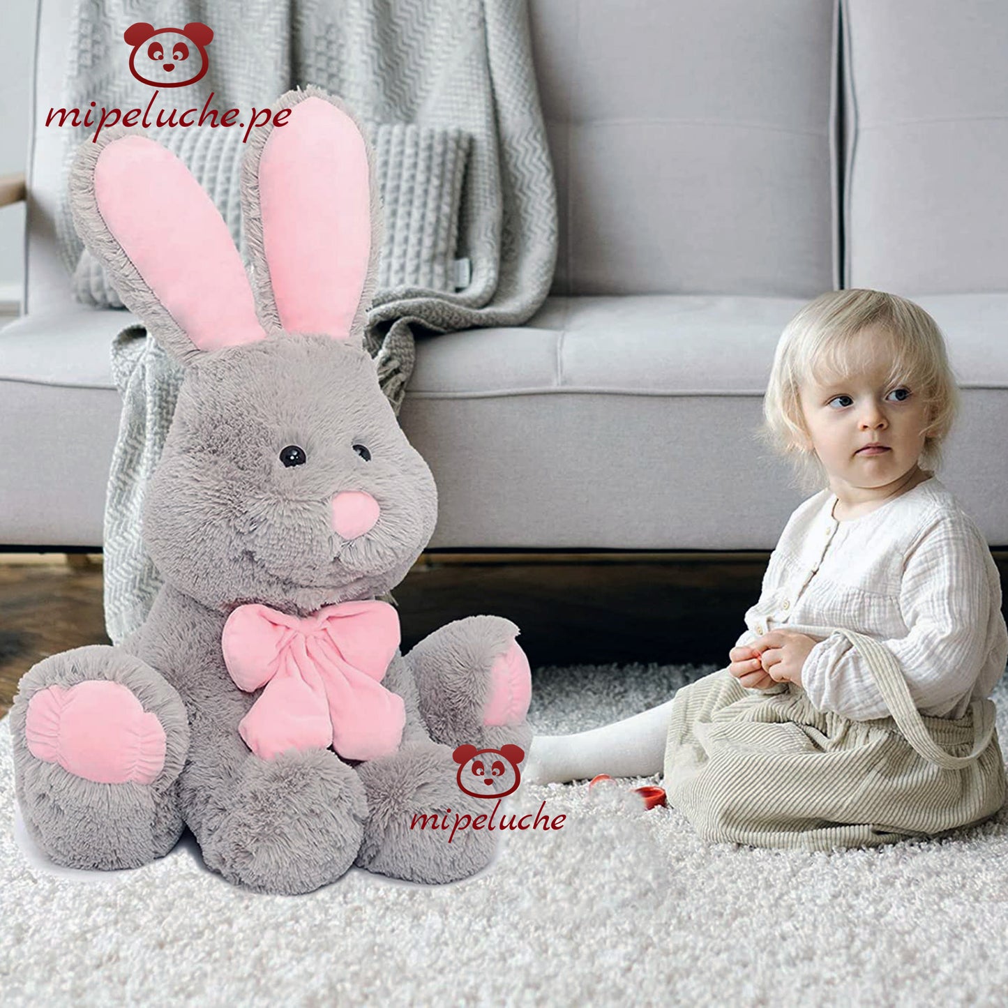 conejo coneja conejita grande gigante suave peluche felpa juguete muñeca orejas largas lima peru perú barato envío a domicilio juguete tienda de regalos niños dia de la madre san valentin enamorados cumpleaños